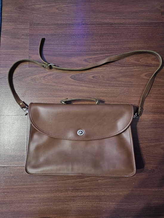 Coach Other - Vintage Coach Brown Leather Laptop Shoulder Bag with Top Handle